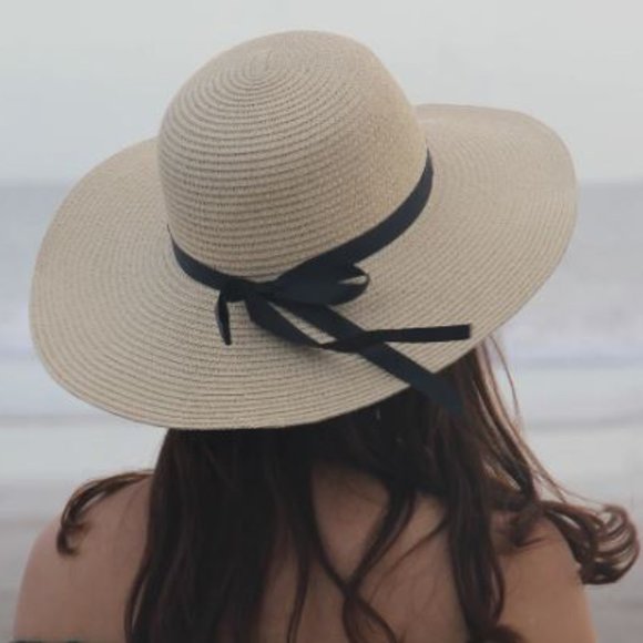 FURTALK Women's Summer Wide Brim Sun Beach Hat with Ribbon, size M - Picture 1 of 5